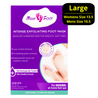 Milky Foot Intense Exfoliating Foot Mask One Pair 3D Socks - Large Size