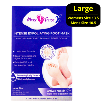 Milky Foot Active Intense Exfoliating Foot Mask One Pair 3D Socks - Large Size