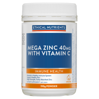 Ethical Nutrients Mega Zinc with Vitamin C 190g Powder - Orange