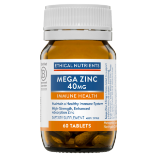 Ethical Nutrients Mega Zinc 40mg 60 Tablets