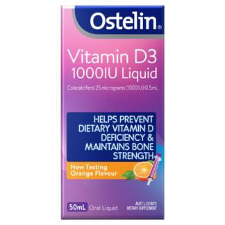 Ostelin Vitamin D3 1000IU 50mL Oral Liquid - Orange Flavour Muscle & Bone Health