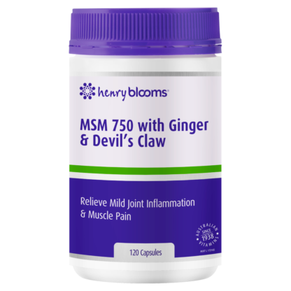 Henry Blooms MSM 750 with Ginger & Devil's Claw 120 Capsules