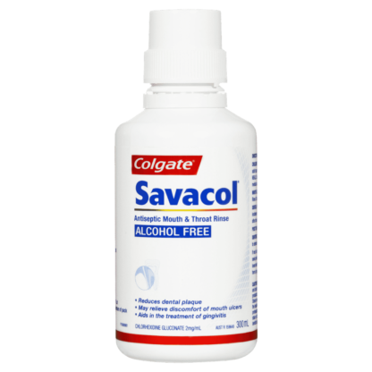 Colgate Savacol Antiseptic Mouth & Throat Rinse 300mL Alcohol Free