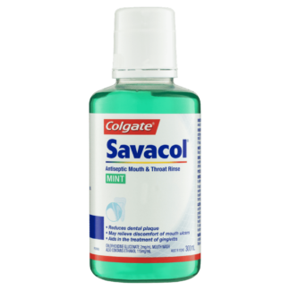 Colgate Savacol Antiseptic Mouth & Throat Rinse 300mL - Mint