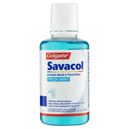 Colgate Savacol Antiseptic Mouth & Throat Rinse 300mL - Fresh Mint