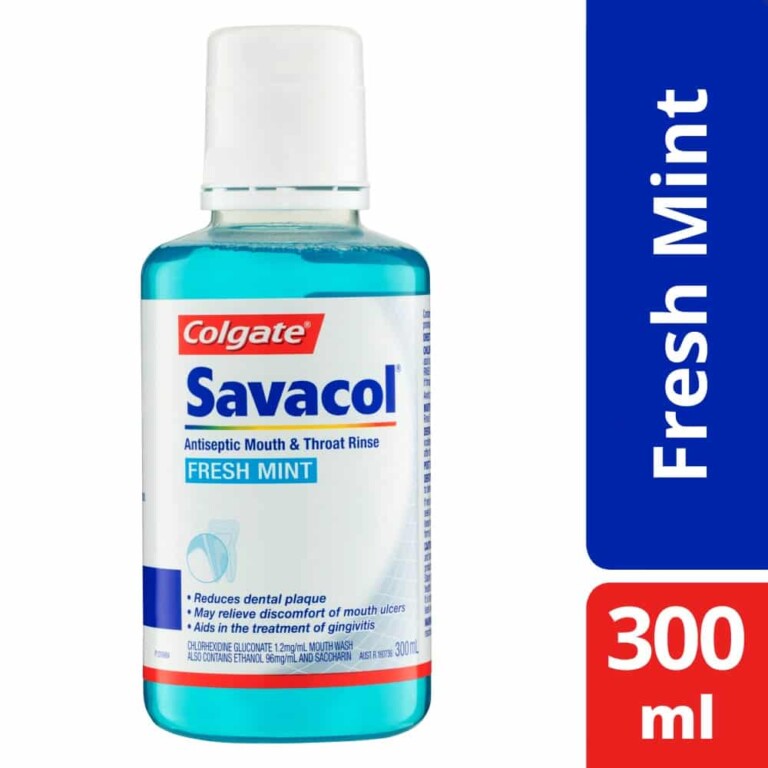 Colgate Savacol Antiseptic Mouth And Throat Rinse 300ml Fresh Mint