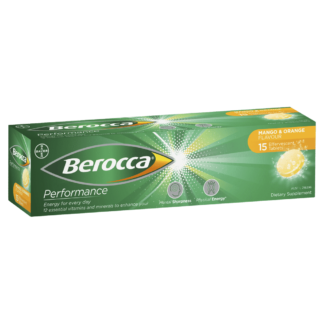 Berocca Performance 15 Effervescent Tablets Mango & Orange Flavour