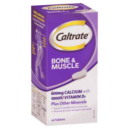 Caltrate Bone and Muscle combines a unique blend of calcium and 4 other minerals that are important for collagen formation to support bone strength & flexibility.