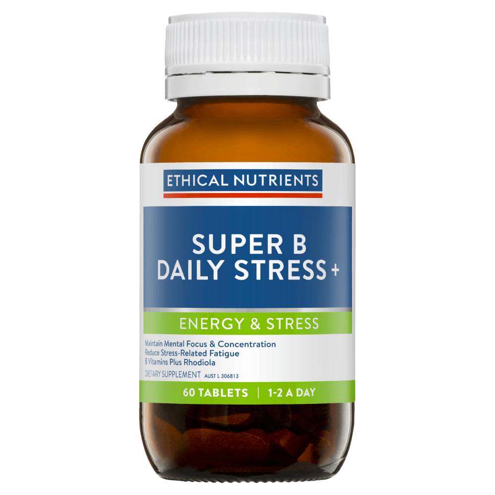 Ethical Nutrients Super B Daily Stress + 60 Tablets B Vitamins Plus Vegan