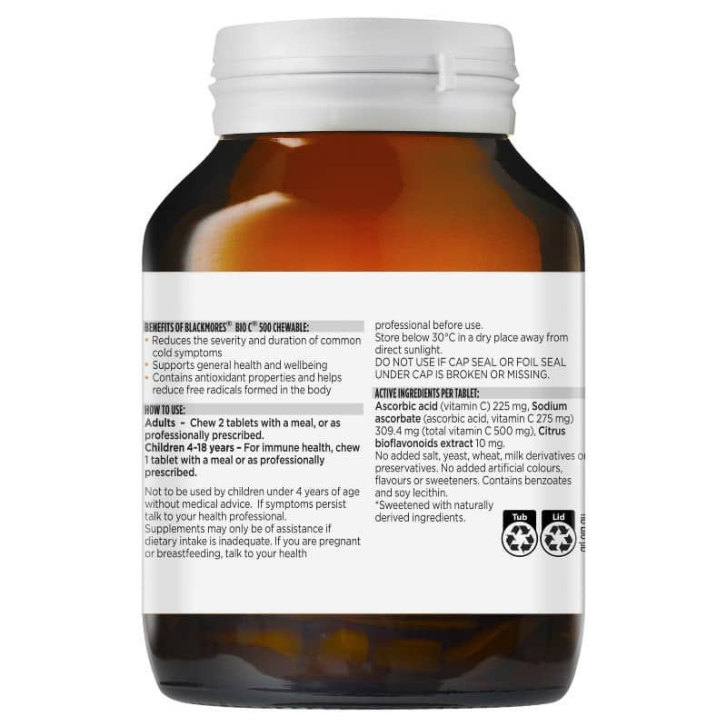 Blackmores Bio C 500 Chewable 200 Tablets – Discount Chemist