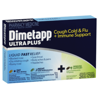 Dimetapp Ultra Plus Cough Cold & Flu + Immune Support 24 + 7 Liquid Capsules