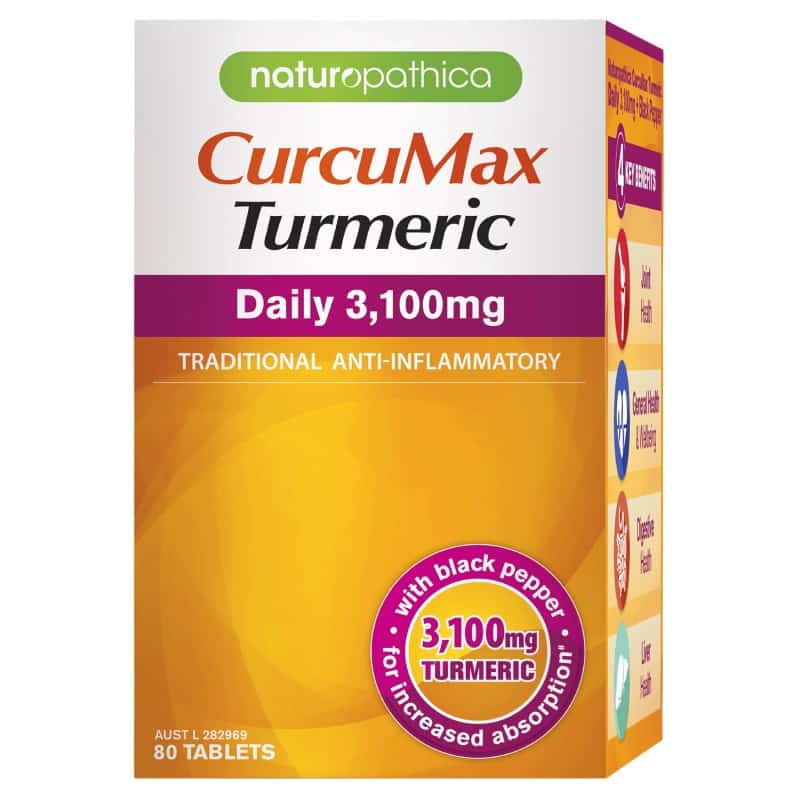 Naturopathica CurcuMax Turmeric Daily 3,100mg 80 Tablets AntiInflammatory 9325740028932 eBay