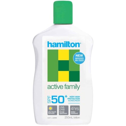 Hamilton Active Family SPF 50+ Sunscreen 250mL