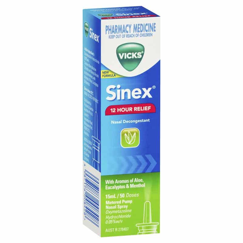 Vicks Sinex Nasal Decongestant Spray Aloe 15mL – Discount Chemist