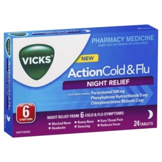 Vicks Action Cold & Flu Night Relief 24 Tablets