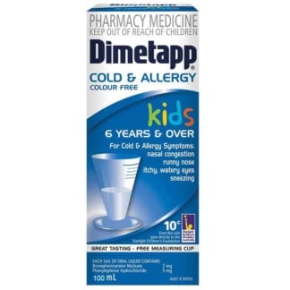 Dimetapp Kids 6 Years & Over Cold & Allergy Colour Free 100mL