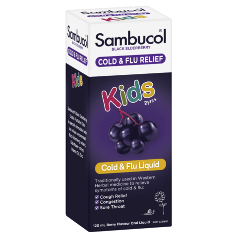 Sambucol Cold & Flu Relief Kids Oral Liquid 120mL - Berry – Discount ...