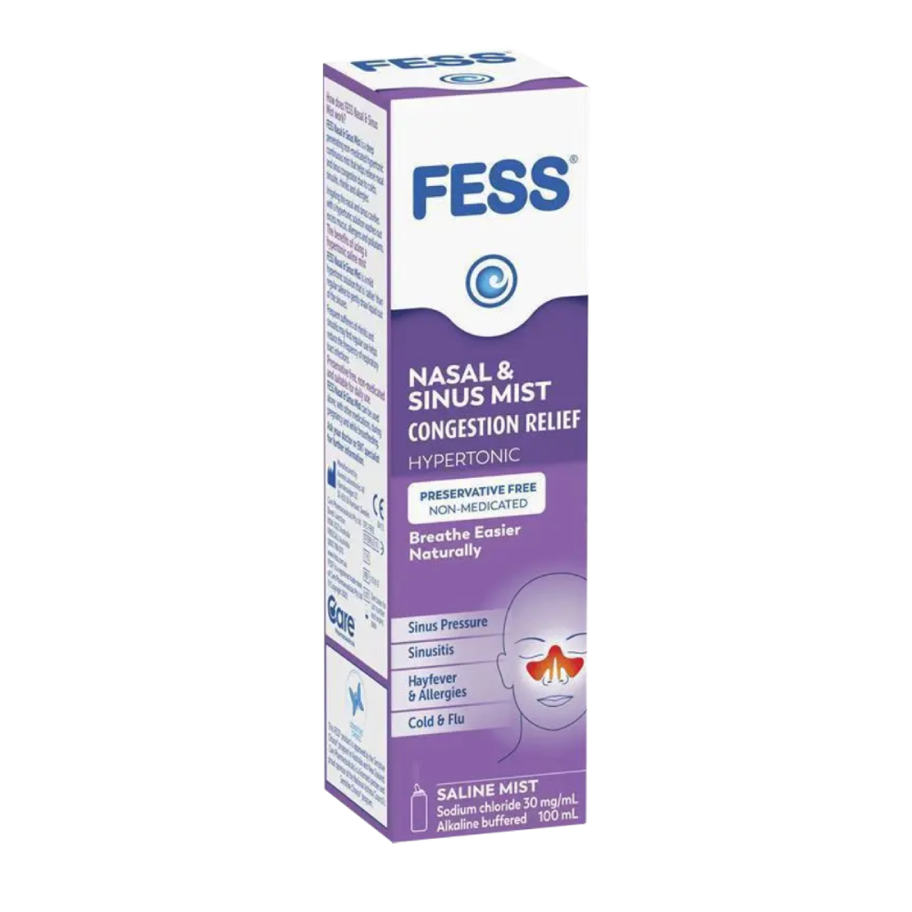 Fess Nasal & Sinus Mist Congestion Relief Saline Mist 100mL