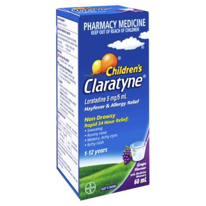 Claratyne Children's Hayfever & Allergy Relief Syrup 60mL - Grape Flavour