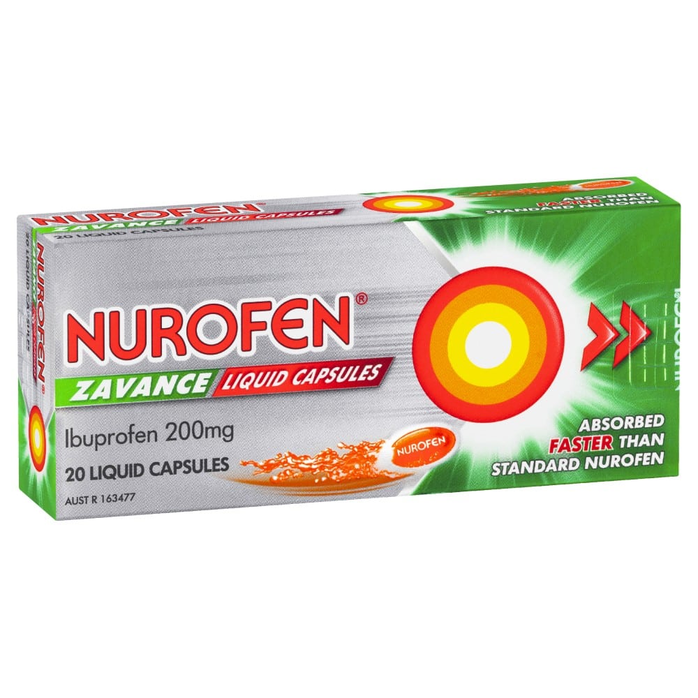 Nurofen Zavance 20 Liquid Capsules Fast Pain Relief Body Pain Migraine Headaches
