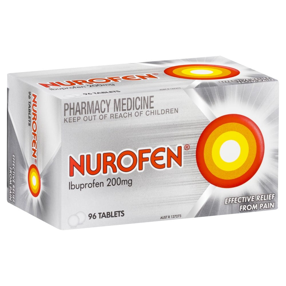 Nurofen Pain & Inflammation Relief 96 Tablets Ibuprofen 200mg Body Pain Fever