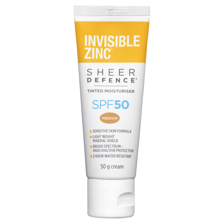 Invisible Zinc Sheer Defence SPF 50 Tinted Moisturiser 50g Medium Discount Chemist