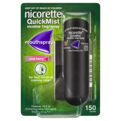 Nicorette QuickMist Mouth Spray 150 Sprays – Cool Berry