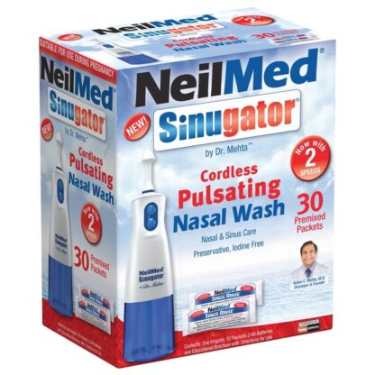 NeilMed Sinugator Cordless Pulsating Nasal Wash + 30 Premixed Sachets
