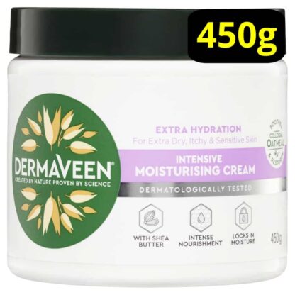 DermaVeen Extra Hydration Intensive Moisturising Cream 450g Tub