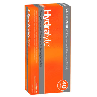 Hydralyte Effervescent Electrolyte 40 Tablets - Orange Flavour