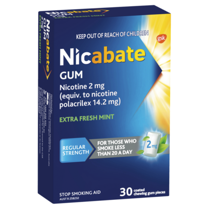 Nicabate Gum Nicotine 2mg 30 pieces - Extra Fresh Mint