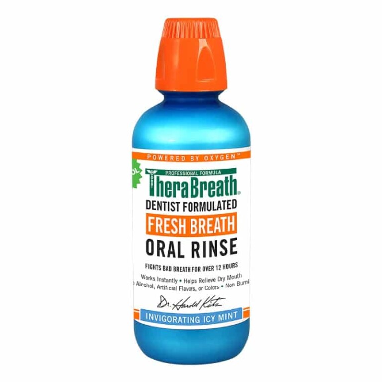 Therabreath Fresh Breath Oral Rinse 473mL - Invigorating Icy Mint ...