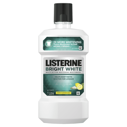 Listerine Bright White Mouthwash 1 Litre - Lemon & Salt