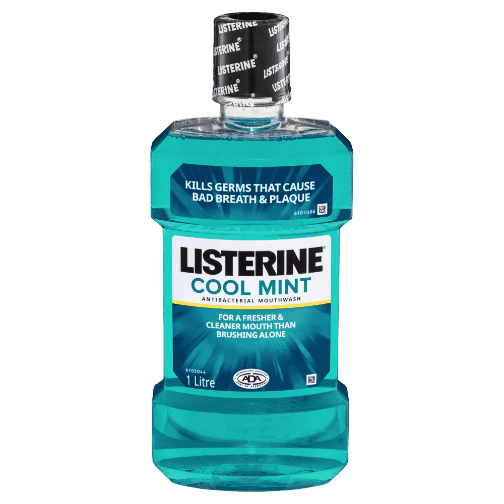 Listerine Cool Mint Mouthwash 1 Litre Antibacterial Fresher & Cleaner Mouth