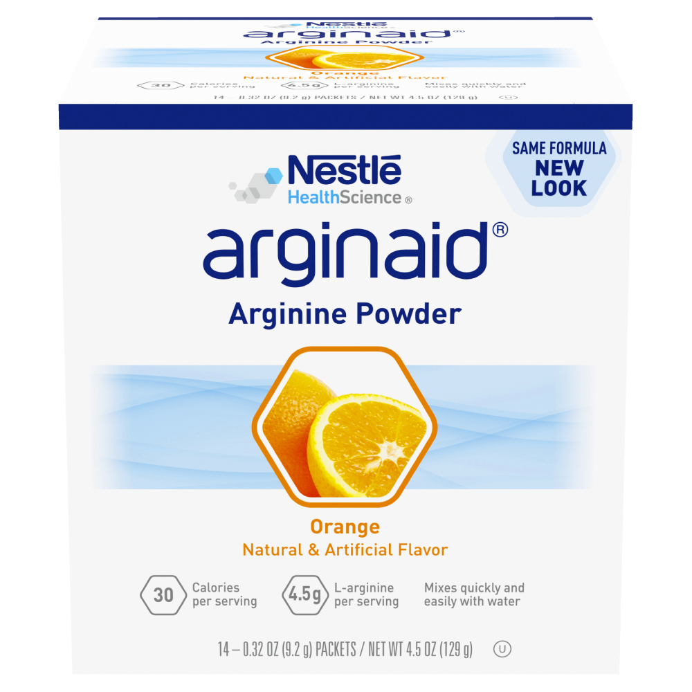 Arginaid Arginine Powder 14 x 9.2g Sachets (128g) - Orange Flavour L-arginine