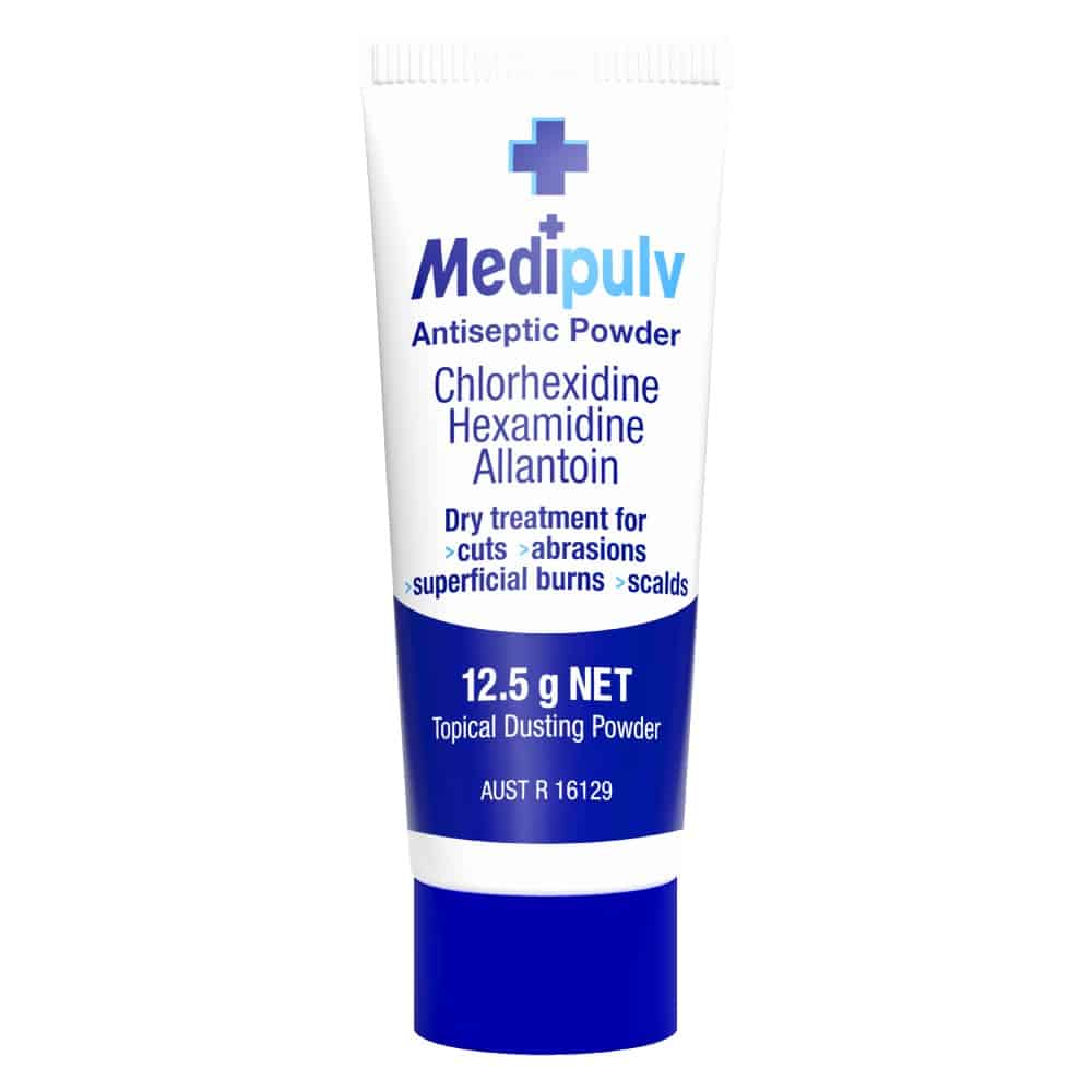 Medi Pulv Antiseptic Powder 12.5g Dry Treatment for Cuts Abrasions Burns Scalds