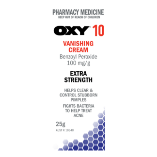 OXY 10 Extra Strength Vanishing Cream 25g Clears & Controls Pimples Acne