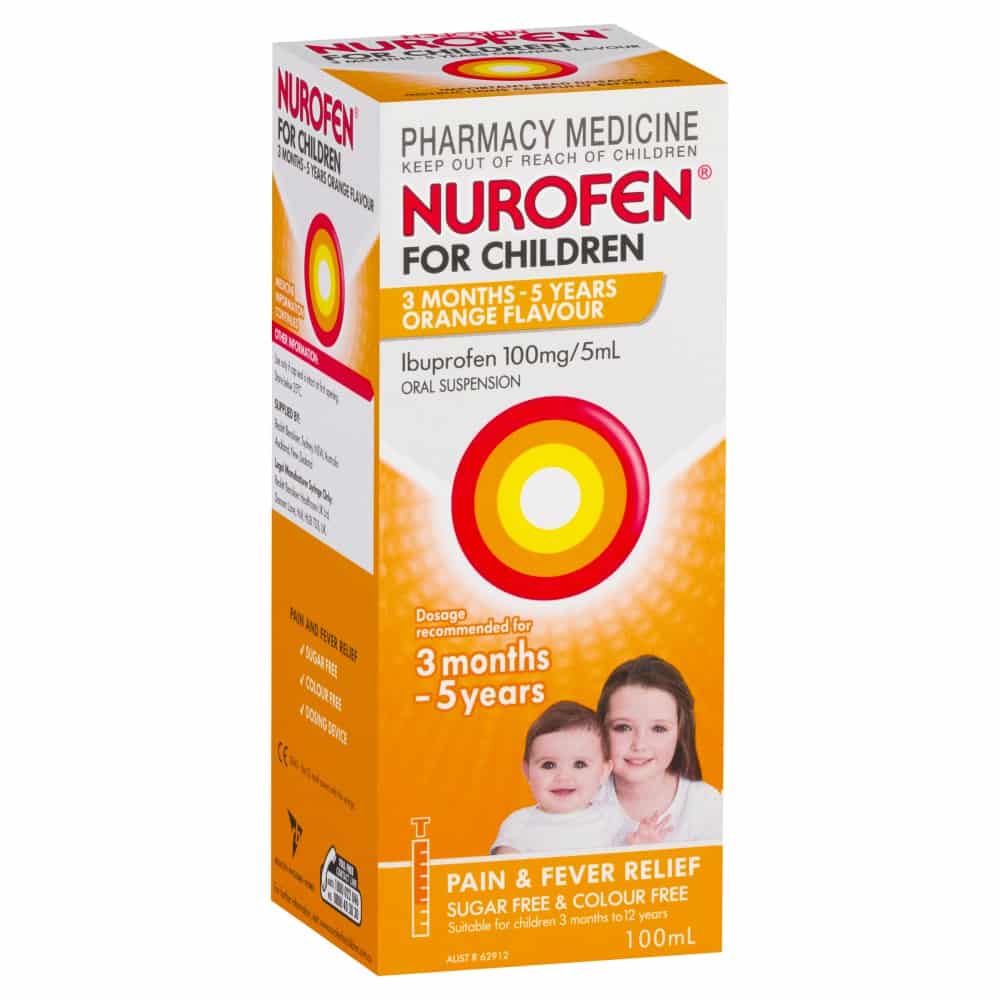Nurofen for Children 3 Months to 5 Years 100mL Oral Suspension - Orange Kids