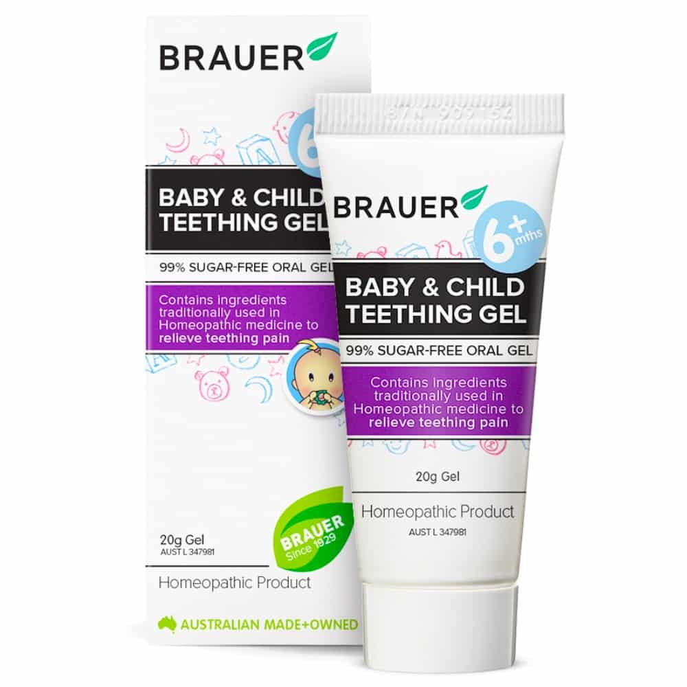 Brauer Baby & Child Teething Gel 20g 6 Months+ Fruit Flavour 99% Sugar Free