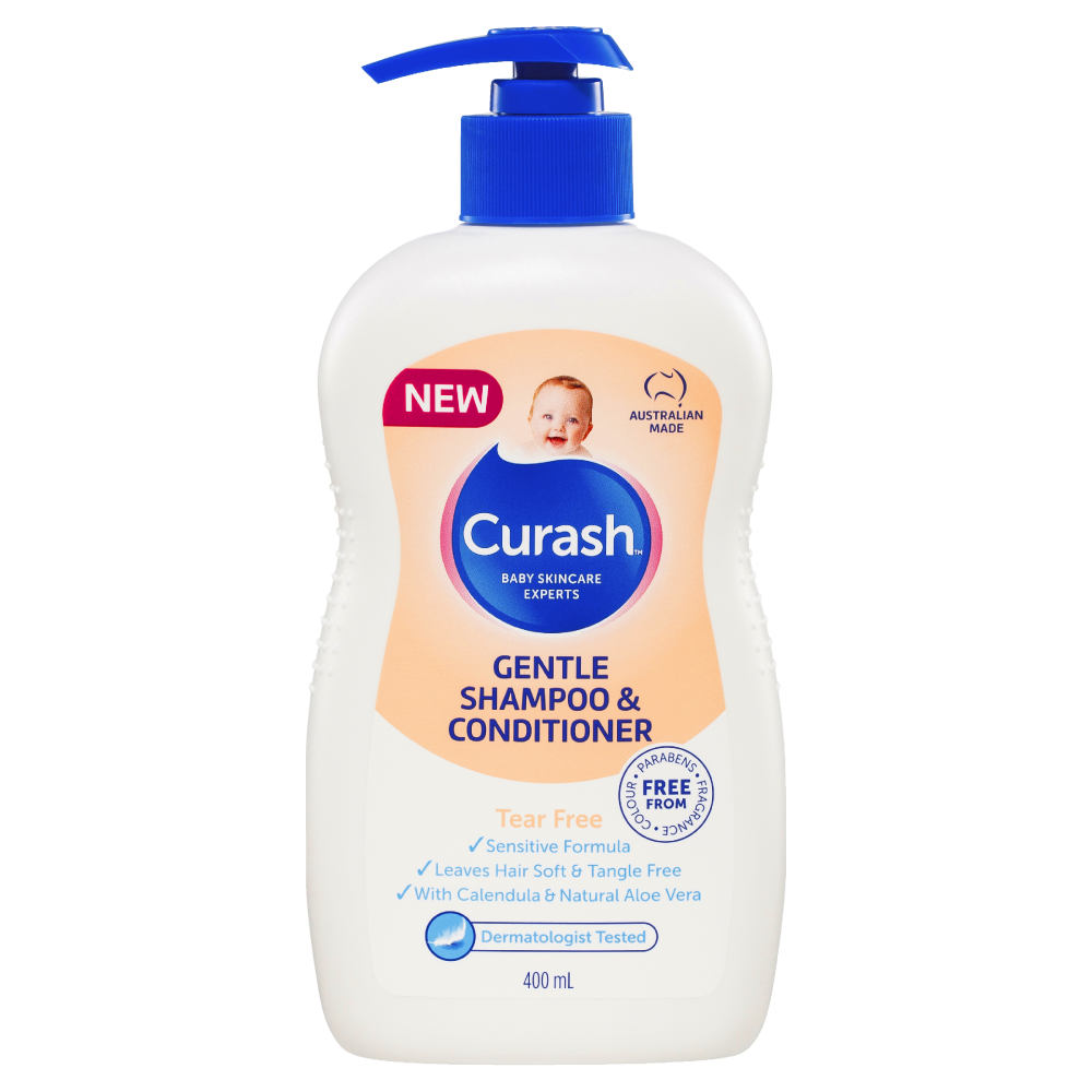 Curash Gentle Shampoo & Conditioner 400mL Shiny Tangle Free Sensitive Skin