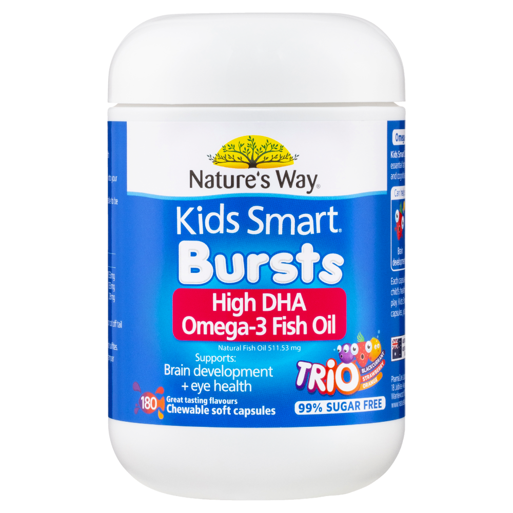 Nature's Way Kids Smart Bursts Omega-3 Fish Oil TRIO 180s High DHA Chewable