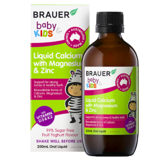 Brauer Baby & Kids Liquid Calcium with Magnesium & Zinc 200mL Oral Liquid