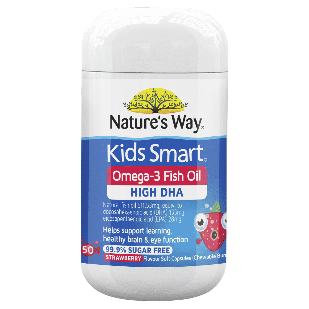 Nature's Way Kids Smart Omega-3 Fish Oil 50 Soft Capsules - Strawberry Natures