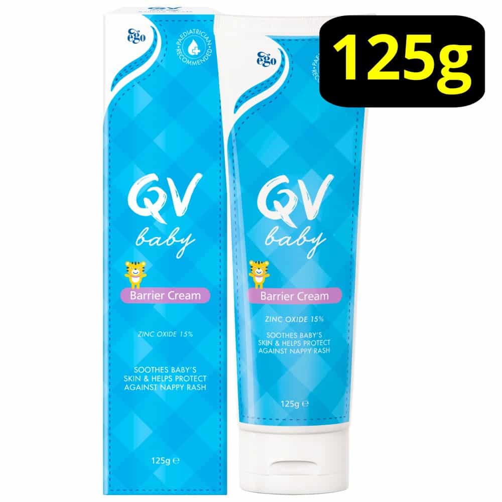 QV Baby Barrier Cream 125g Nappy Rash Zinc Oxide 15% Soothes Baby's Skin Ego