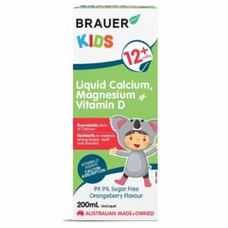 Brauer Kids Liquid Calcium, Magnesium & Vitamin D 200mL