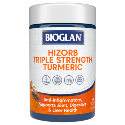 Bioglan Hi-Zorb Triple Strength Turmeric 100 Film Coated Tablets