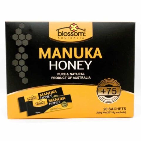 Download Blossom Health Manuka Honey 20 X 10g Sachets 75 Mgo Discount Chemist PSD Mockup Templates