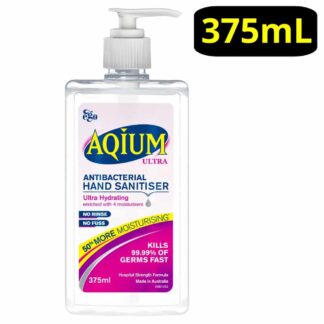 Aqium Ultra Anti-bacterial Hand Sanitiser 375mL Pump