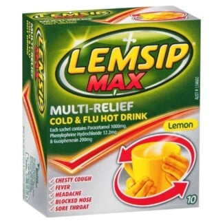 Lemsip Max Multi-Relief Cold & Flu Hot Drink 10 Sachets - Lemon Flavour