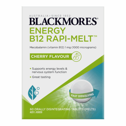 Blackmores Energy B12 Rapi-Melt 1000mcg 60 Melts - Cherry Flavour
